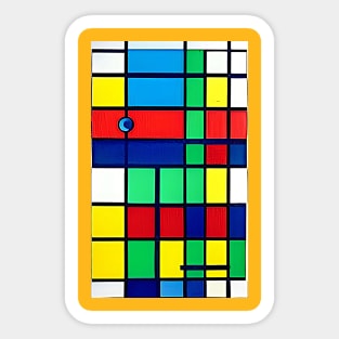 Abstract Modern: Bold Colors Squares Rectangles Sticker